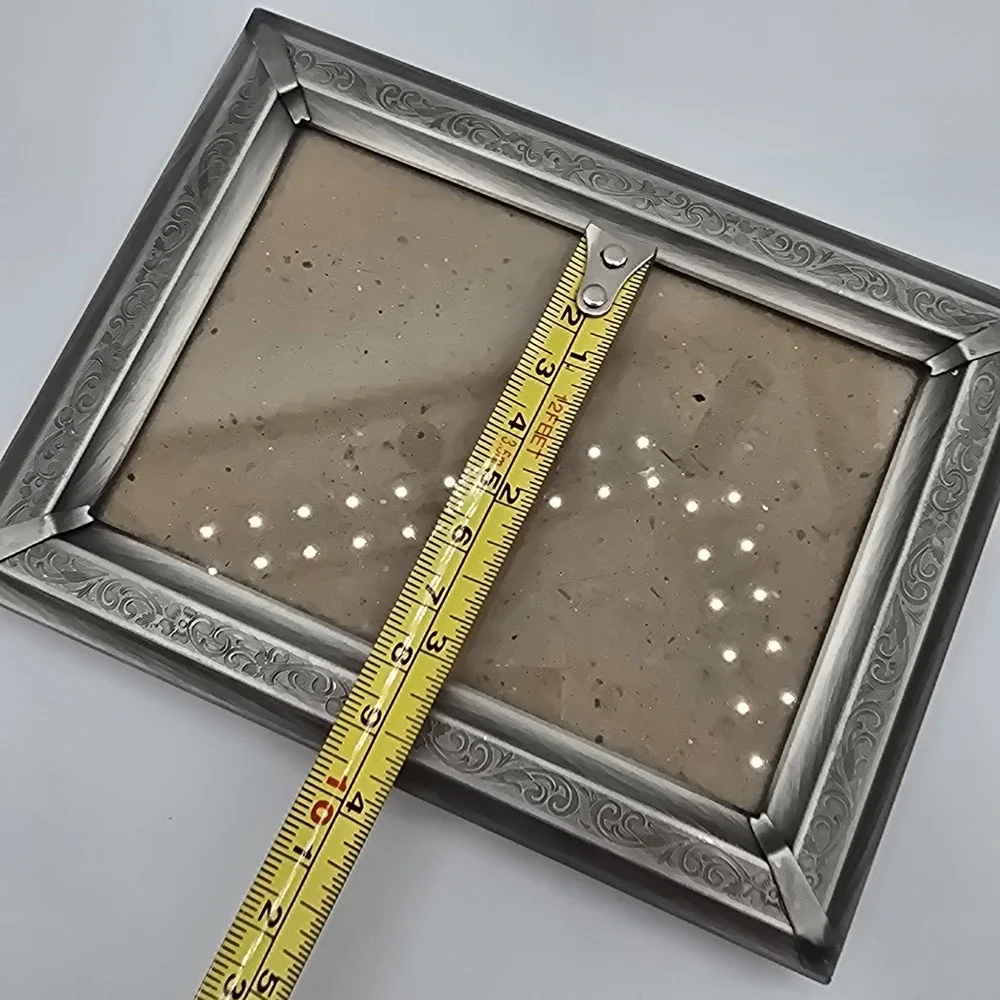 Metal Silver Scroll Standing Photo Picture Frame Detailed Etching‎ Vtg Style